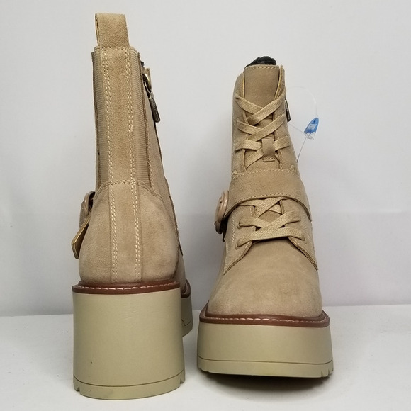 Aqua College Women's Gecko Lace-Up Buckled Boots Size 8 Sand Suede NWT - Picture 7 of 8